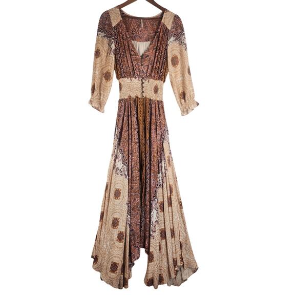 Free People Mexicali Rose Maxi Dress Women’s SZ SM EUC Dusty Rose - Picture 2 of 16